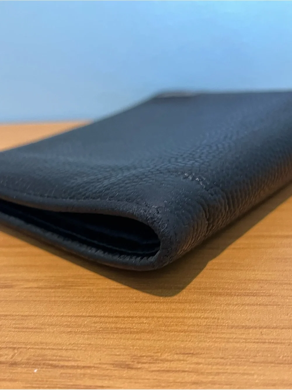 Salvatore Ferragamo Black Pebbled Leather Key & Card Holder